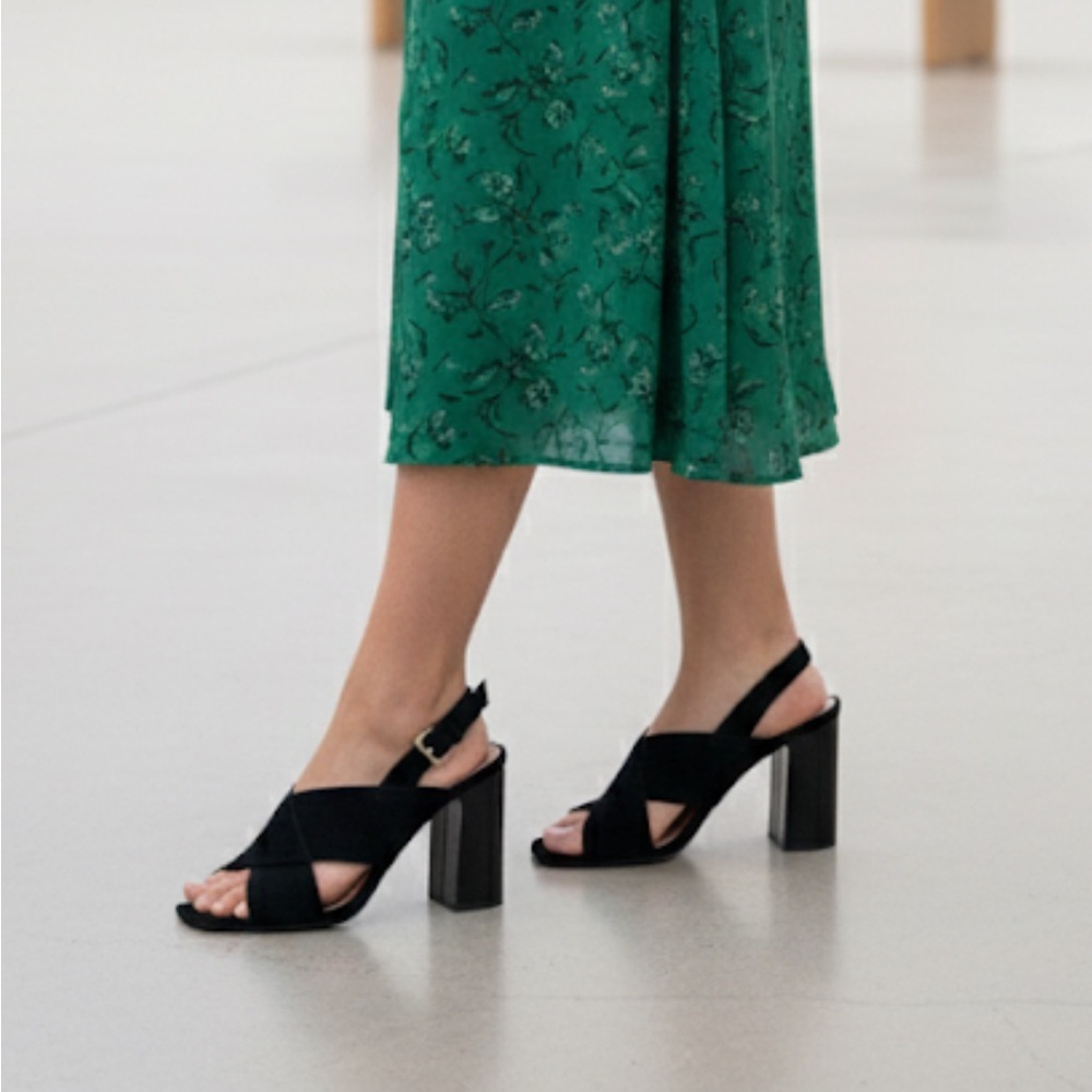 Kate Spade Black Cross-Strap Heels